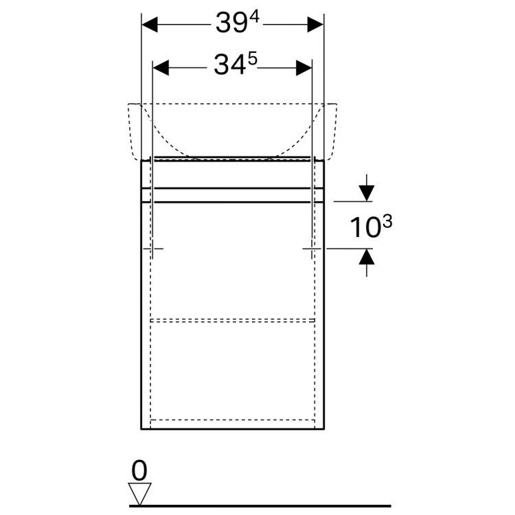 Тумба под раковину Geberit Renova Nr. 1 Plan с дверцей , 40x29, натуральный дуб [869048000]