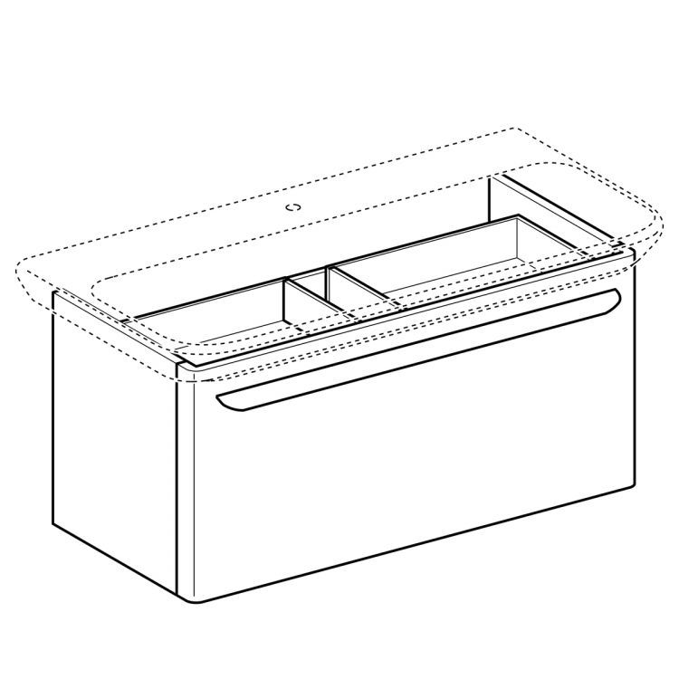 Тумба под раковину Geberit myDay, 88x41, белый глянец [824100000]
