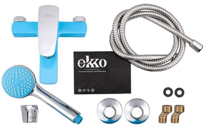 Смеситель для ванны Ekko E32304 цвет Хром Синий
