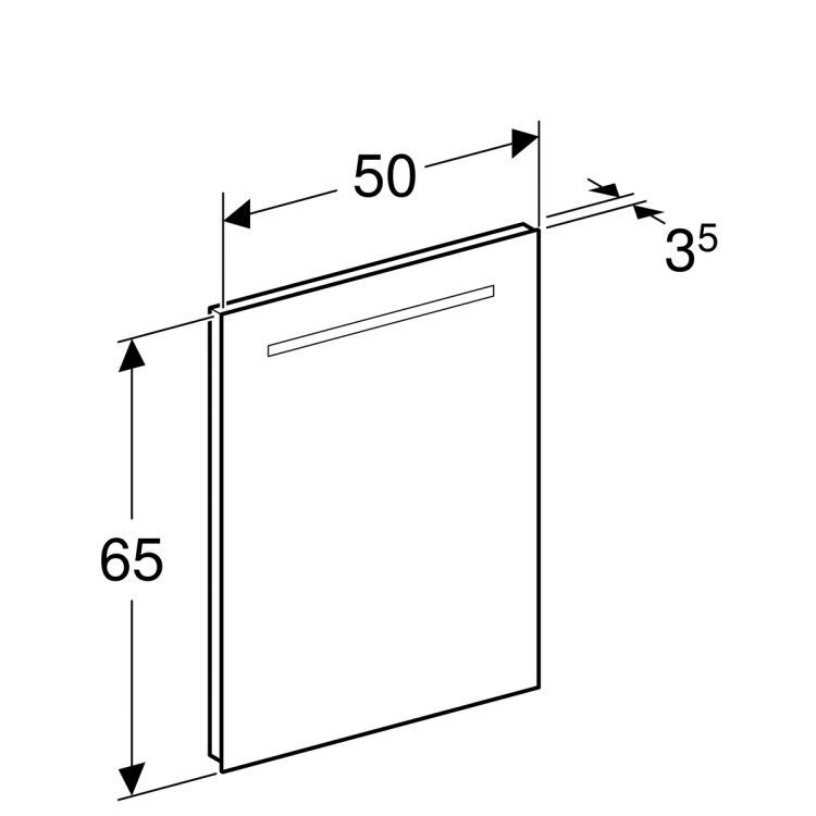 Зеркало Geberit Renova Nr.1 Comprimo с подсветкой, 50x4, [862350000]