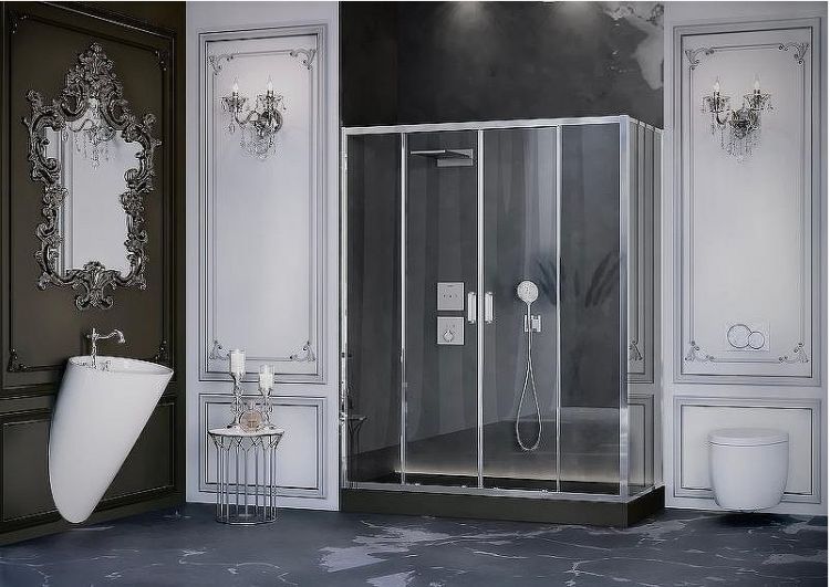 Душевой уголок Ambassador Forsa 150х80 17021110AX-80AX профиль Хром стекло прозрачное