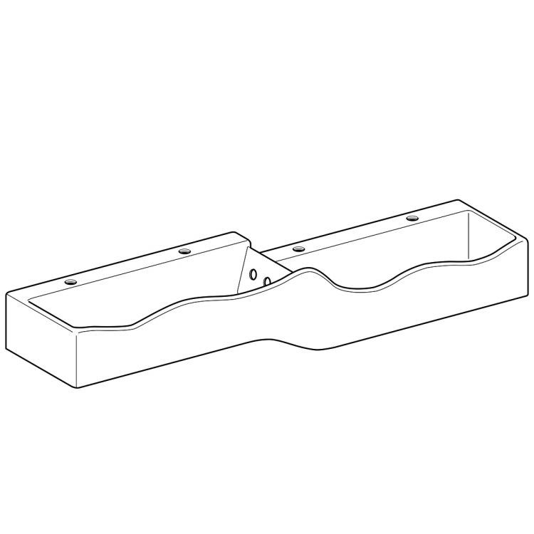 Детская раковина Geberit Bambini под четыре смесителя, нижняя раковина справа, двойная, двухуровневая, 180х41.5, Varicor, альпийский белый [430050016]