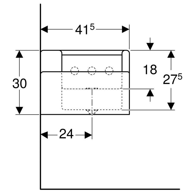 Детская раковина Geberit Bambini под четыре смесителя, нижняя раковина справа, двойная, двухуровневая, 180х41.5, Varicor, альпийский белый [430050016]