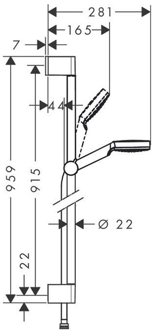 Hansgrohe Crometta Vario Unica Душевой набор: штанга 900mm, ручной душ, 1jet (Rain), шланг, цвет: белый/хром