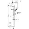 Hansgrohe Crometta Vario Unica Душевой набор: штанга 900mm, ручной душ, 1jet (Rain), шланг, цвет: белый/хром