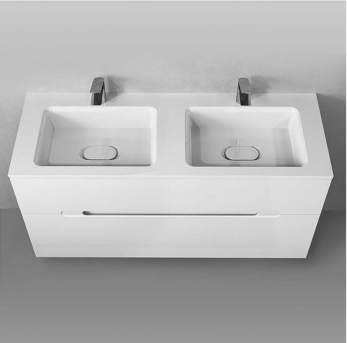 Тумба под раковину Jorno Modul 120 Mоl.01.122/P/W подвесная Белый глянец