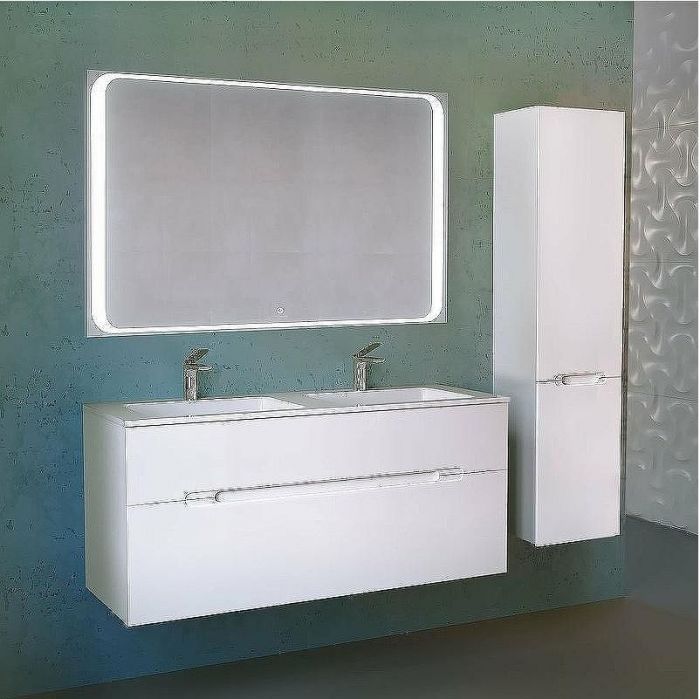 Тумба под раковину Jorno Modul 120 Mоl.01.122/P/W подвесная Белый глянец