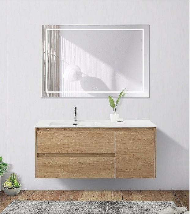 Зеркало BelBagno Kraft 120 SPC-KRAFT-1200-800-LED-TCH-WARM с подсветкой Сатин с сенсорным выключателем и подогревом