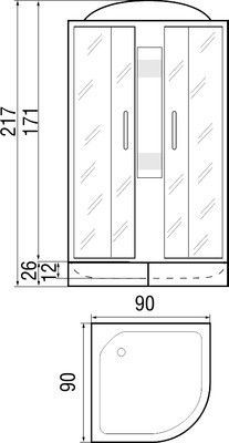 Душевая кабина River Amur 90/26 МТ Душевая кабина River Amur 90/26 МТ