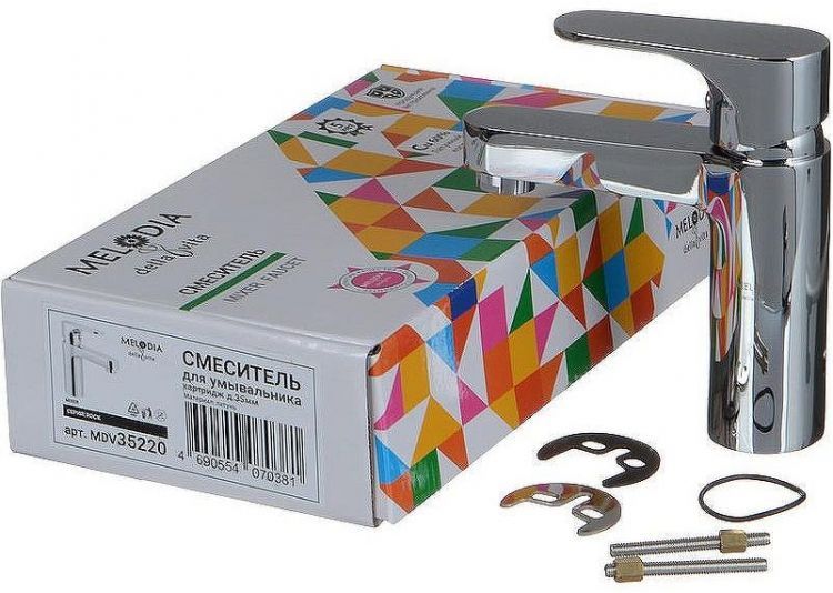 Смеситель для раковины Melodia della vita Rock MDV35220 Хром Смеситель для раковины Melodia della vita Rock MDV35220 Хром