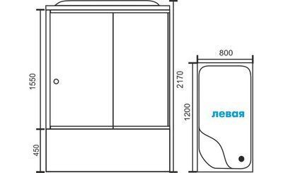 Душевая кабина Royal Bath RB 8120BP1-T-CH (прозрачное) правая