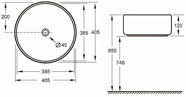Раковина-чаша Splendy Bliss 41 BL10540T0NWM цвет Белый матовый