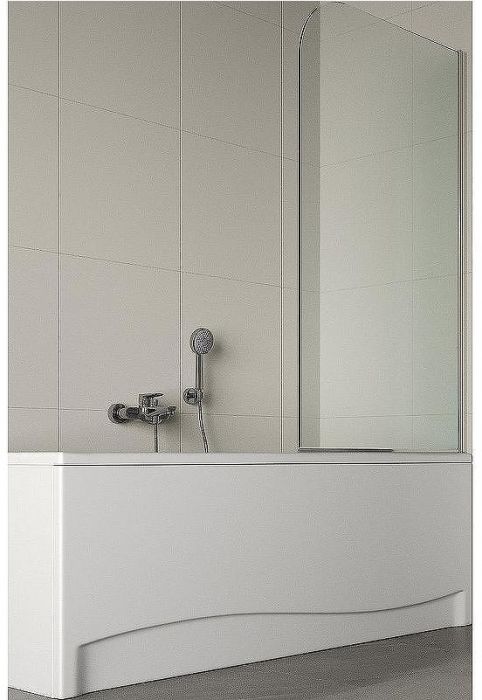 Шторка на ванну Agger A02-080TCR 80x140 профиль Хром стекло прозрачное