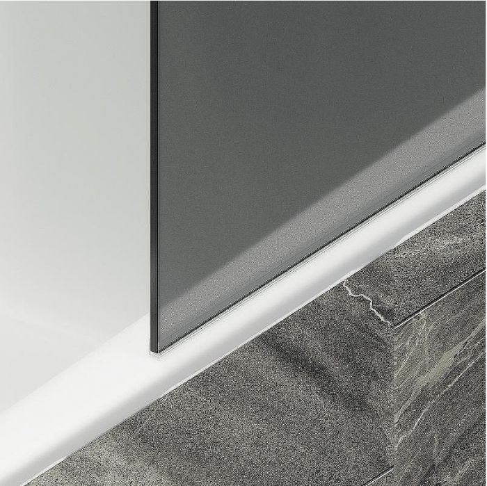 Шторка на ванну Maybah Glass MGV-86-1ш 600x1400 в широком профиле Белый стекло графитовое матовое