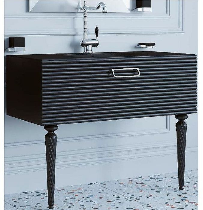 Тумба под раковину Boheme Armadi Art Vallessi Avangarde Linea 100 842-100-BCR подвесная Черная Хром