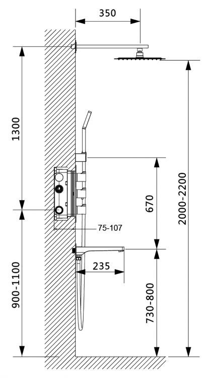 Душевая система встроенная с термостатом Timo Petruma SX-5049/00SM хром Душевая система встроенная с термостатом Timo Petruma SX-5049/00SM хром