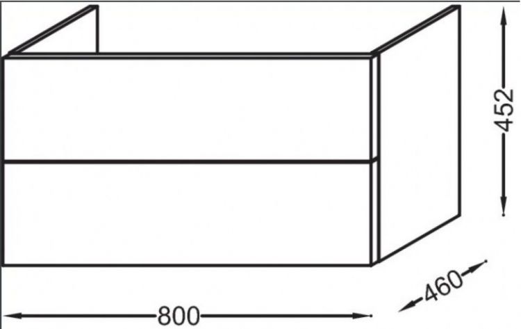 Тумба под раковину Jacob Delafon Vox 80 см EB2078-R1-G1C белый блестящий лак