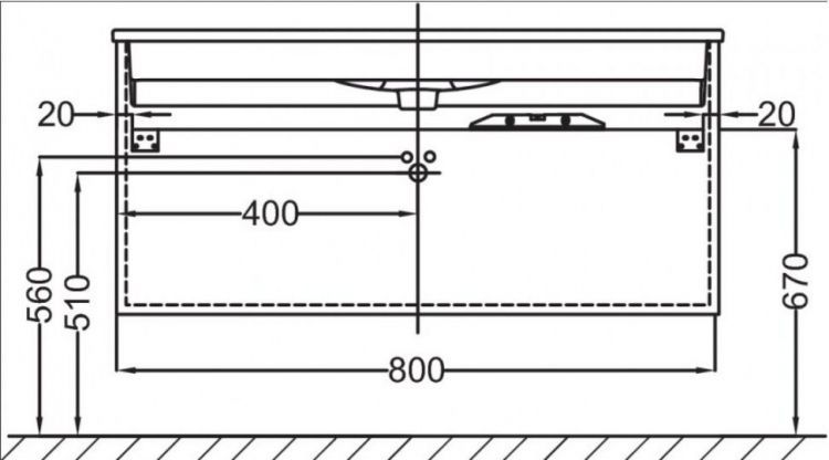 Тумба под раковину Jacob Delafon Vox 80 см EB2078-R1-G1C белый блестящий лак