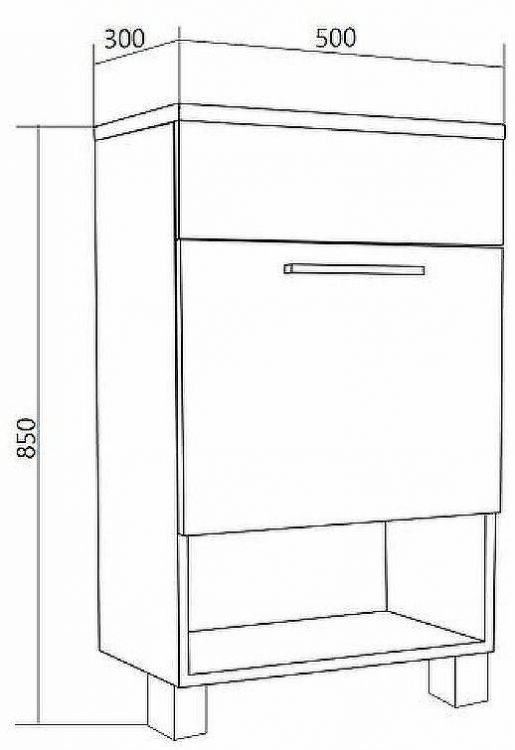 Тумба с раковиной 1MarKa July 50Н У85932 Белый глянец Тумба с раковиной 1MarKa July 50Н У85932 Белый глянец