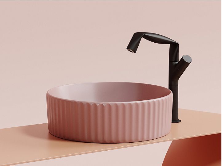 Умывальник CERAMICANOVA Element чаша накладная круглая (цвет Розовый Матовый) CN6057MP Умывальник CERAMICANOVA Element чаша накладная круглая (цвет Розовый Матовый) CN6057MP