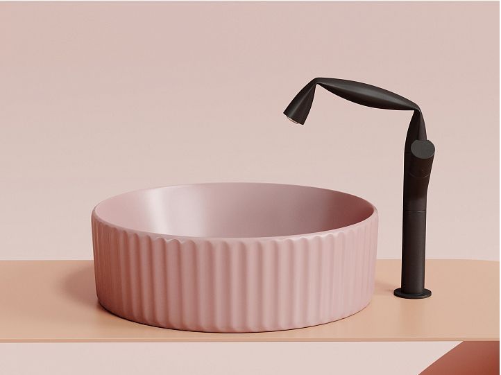 Умывальник CERAMICANOVA Element чаша накладная круглая (цвет Розовый Матовый) CN6057MP Умывальник CERAMICANOVA Element чаша накладная круглая (цвет Розовый Матовый) CN6057MP