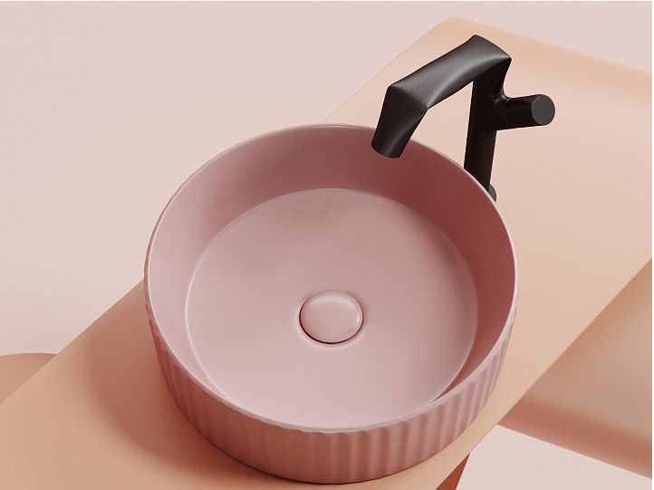 Умывальник CERAMICANOVA Element чаша накладная круглая (цвет Розовый Матовый) CN6057MP Умывальник CERAMICANOVA Element чаша накладная круглая (цвет Розовый Матовый) CN6057MP