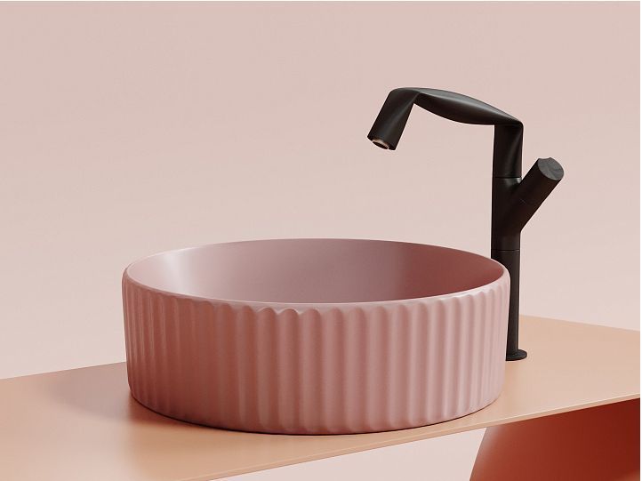 Умывальник CERAMICANOVA Element чаша накладная круглая (цвет Розовый Матовый) CN6057MP Умывальник CERAMICANOVA Element чаша накладная круглая (цвет Розовый Матовый) CN6057MP