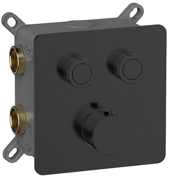 Смеситель для душа AQUAme AQM8811MB с термостатом цвет Матовый черный
