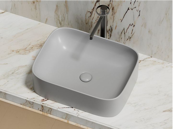 Умывальник CERAMICANOVA Element чаша накладная прямоугольная (цвет Серый Матовый) CN6052MSG Умывальник CERAMICANOVA Element чаша накладная прямоугольная (цвет Серый Матовый) CN6052MSG