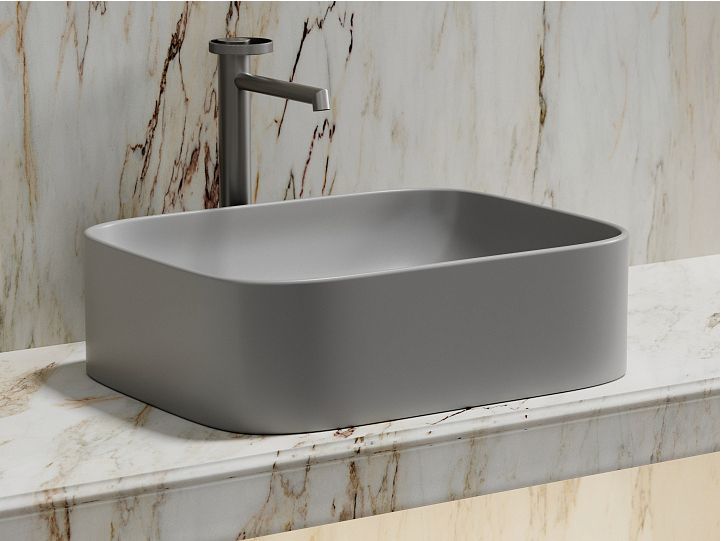 Умывальник CERAMICANOVA Element чаша накладная прямоугольная (цвет Серый Матовый) CN6052MSG Умывальник CERAMICANOVA Element чаша накладная прямоугольная (цвет Серый Матовый) CN6052MSG