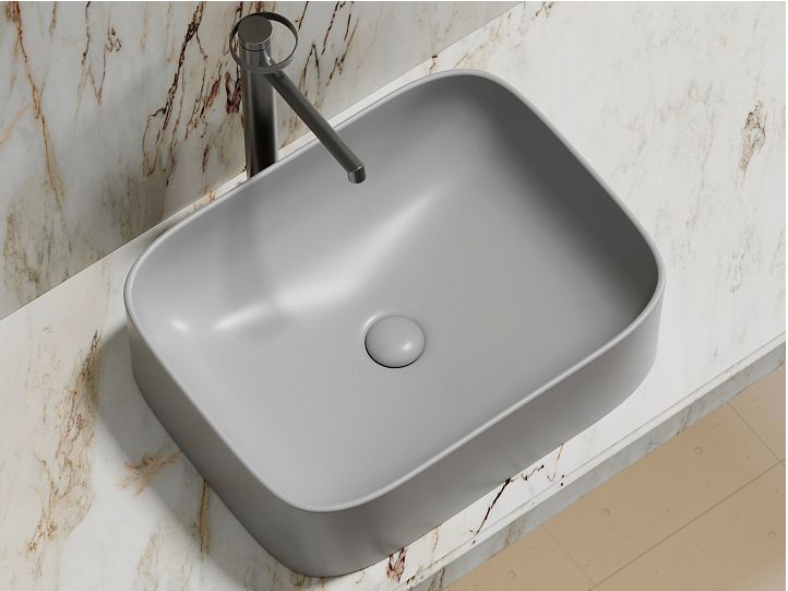 Умывальник CERAMICANOVA Element чаша накладная прямоугольная (цвет Серый Матовый) CN6052MSG Умывальник CERAMICANOVA Element чаша накладная прямоугольная (цвет Серый Матовый) CN6052MSG