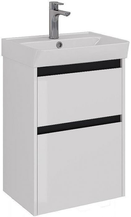 Тумба под раковину Lemark Combi 50 LM03C50T-black подвесная Белый глянец
