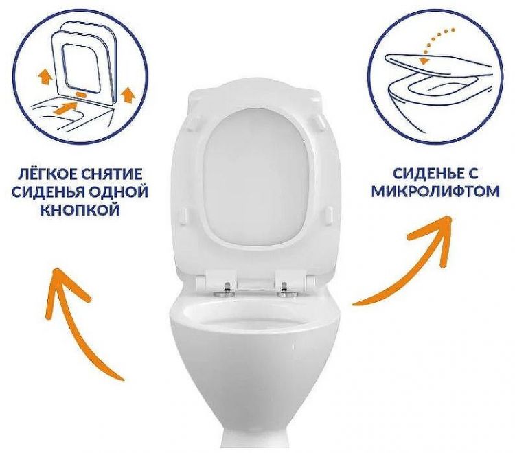 Унитаз компакт Cersanit Flavis 64288 с бачком и сиденьем Микролифт Унитаз компакт Cersanit Flavis 64288 с бачком и сиденьем Микролифт