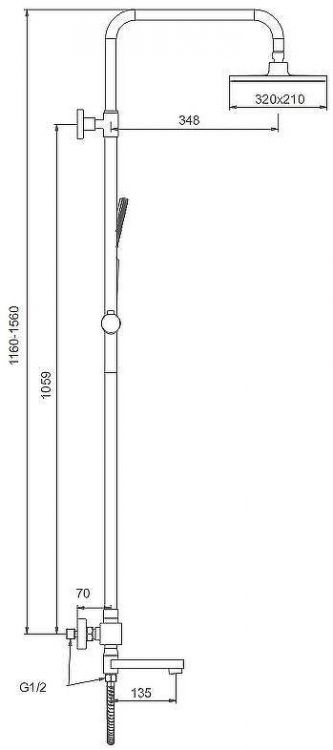 Душевая система Splenka S224.26.06 с термостатом Черная матовая