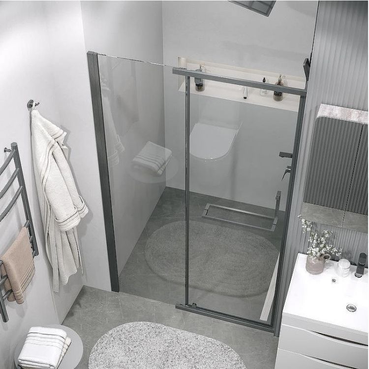 Душевая дверь Grossman Pragma 110 100.K33.03.110.42.00 профиль Графит сатин стекло прозрачное