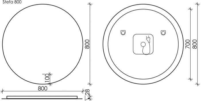 Зеркало SANCOS c подсветкой Sfera, 800 мм, SF800
