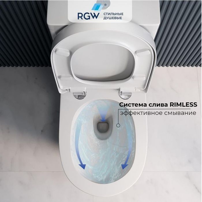 Унитаз компакт RGW SW-03 67420103-01 с бачком и сиденьем Микролифт