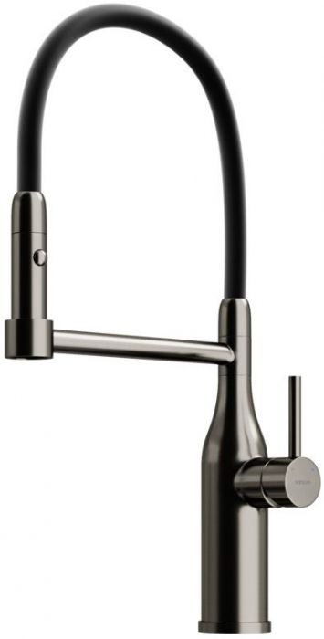 Смеситель для кухни Sancos Pride с гибким изливом, цвет вороненая сталь/черный, SC4011GG