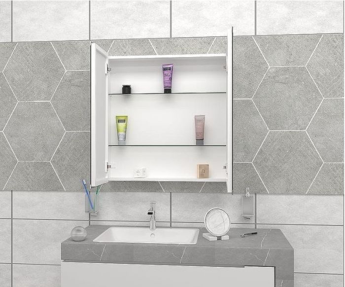 Зеркальный шкаф Континент Reflex LED 80 МВК027 с подсветкой Белый