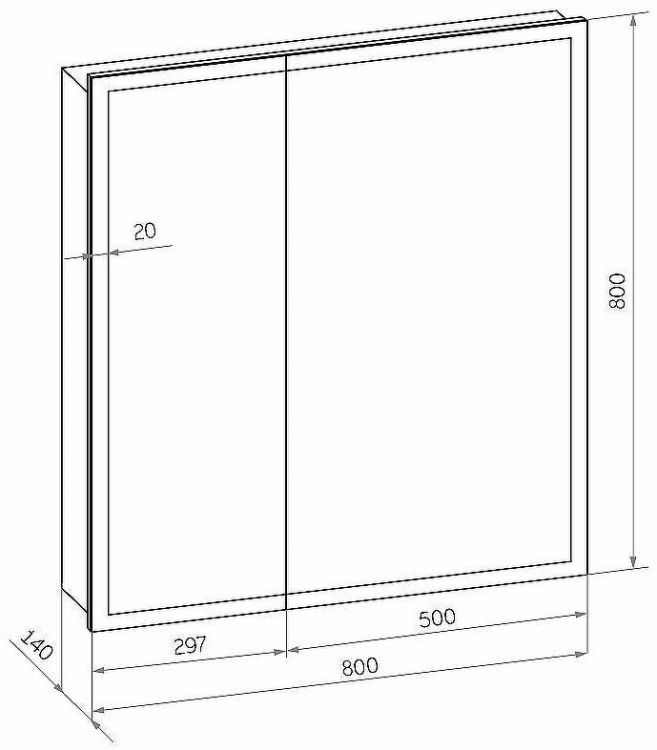 Зеркальный шкаф Континент Reflex LED 80 МВК027 с подсветкой Белый