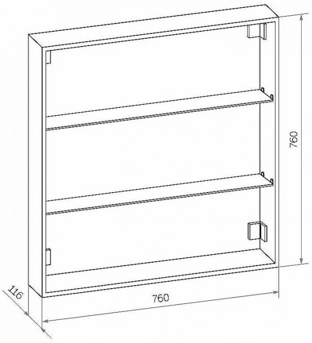 Зеркальный шкаф Континент Reflex LED 80 МВК027 с подсветкой Белый