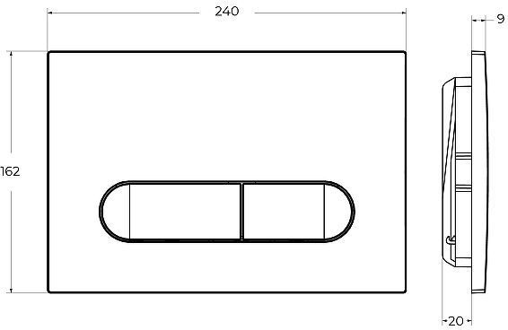 Клавиша смыва Cezares Liner LINER-BTN-GM цвет Оружейная сталь
