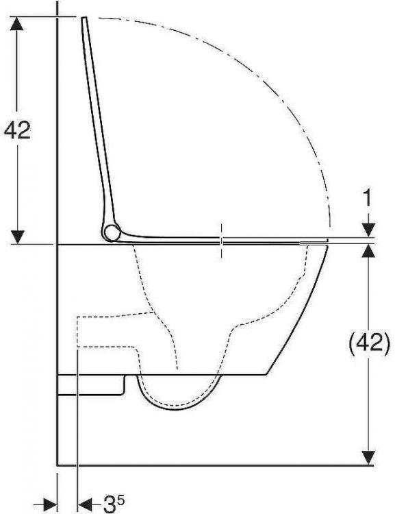 Унитаз Geberit Smyle Square 500.685.01.1 подвесной с сиденьем Микролифт