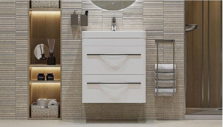 Тумба под раковину Velvex Jill 60 tpJIL.60.2Y-233 подвесная Белая матовая