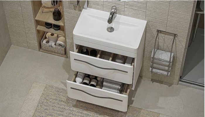 Тумба под раковину Velvex Jill 60 tpJIL.60.2Y-233 подвесная Белая матовая