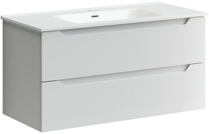 Тумба подвесная SANCOS под раковину Norma 2.0, белый глянец 990х450х500, NR2.0100W