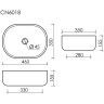 Умывальник чаша накладная SANCOS Element 460x350x155мм овальная, CN6018