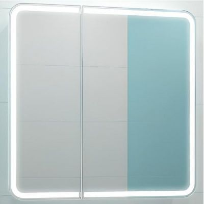 Зеркальный шкаф Misty Альфредо 80 МВК24 с подсветкой Белый матовый