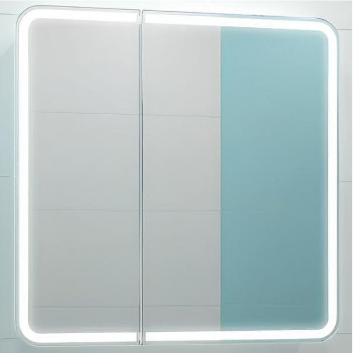 Зеркальный шкаф Misty Альфредо 80 МВК24 с подсветкой Белый матовый