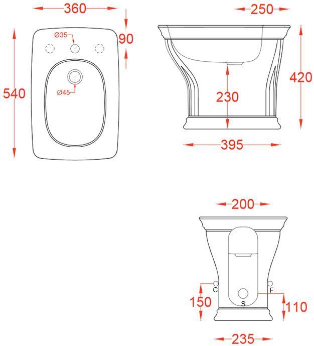 Биде ARTCERAM Civitas CIB002 01 00 bi*1 Биде ARTCERAM Civitas CIB002 01 00 bi*1